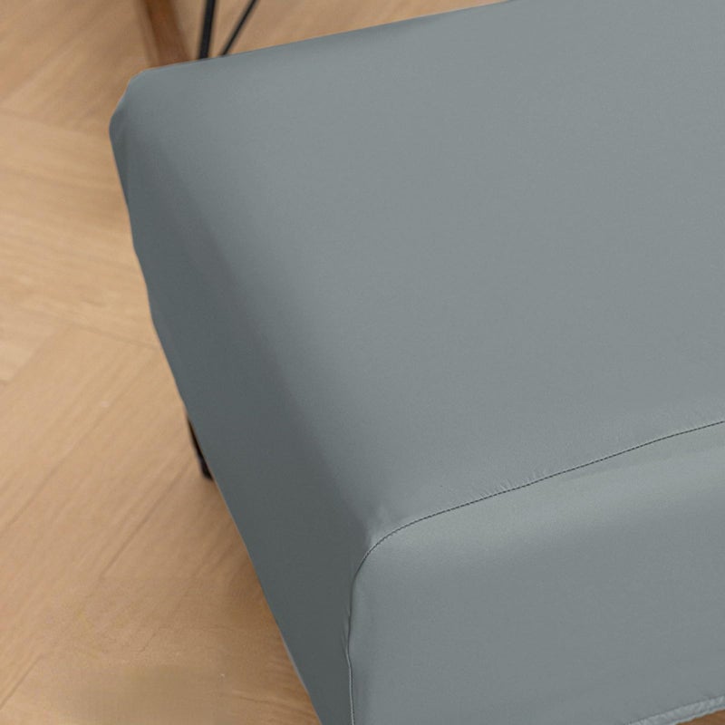 Aunite PU Leather Ottoman Cover,Waterproof Rectangle Footrest Covers,Stretch Soft Ottoman slipcover for Small Large Folding Storage Ottoman (Grey,XS) - Image 3