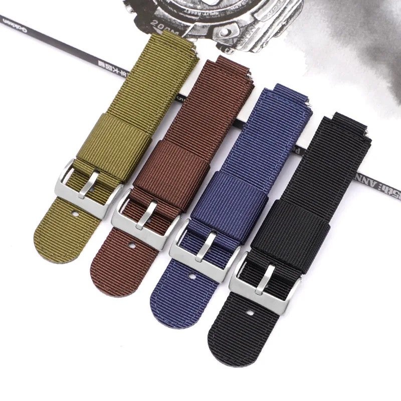 Bluejw 16mm 18mm Nylon Canvas Watch Band Strap Replacement for Casio GA2100 GA110 GM110 GM2100 GA900 AQ-S810 5600 Series - Image 2