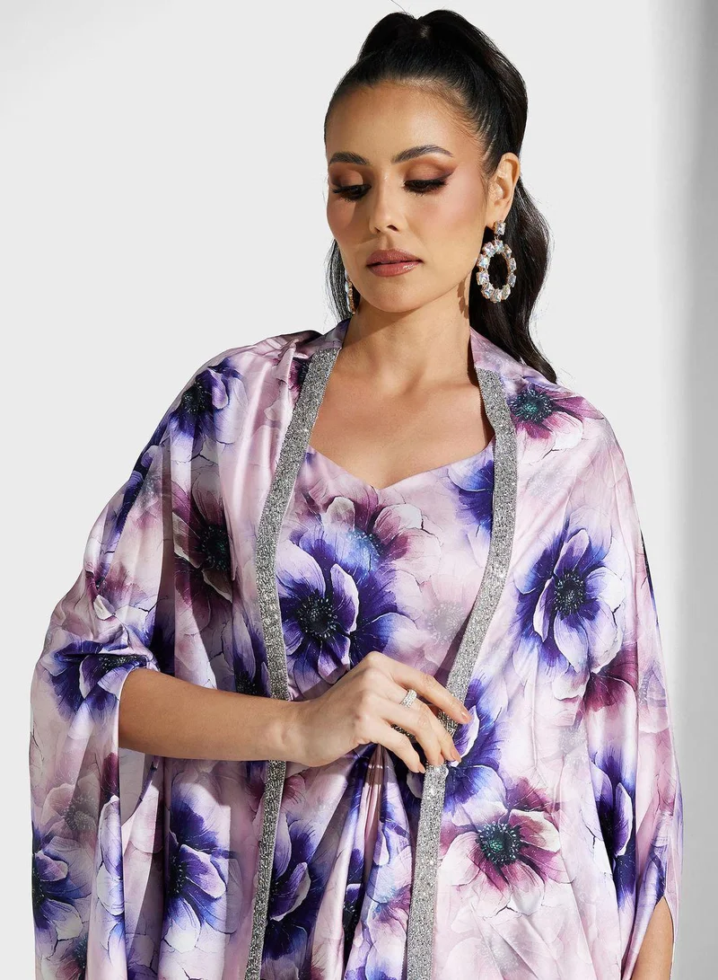 Golden Apple Floral Print Maxi Dress
