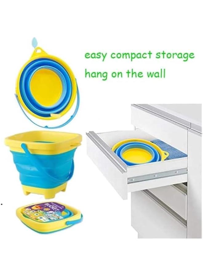 HOOKOR Beach Pails Sand Buckets and Sand Shovels Set for Kids,Summer Beach Toys for Outdoor,Foldable Bucket Portable Silicone Pail for Kids Beach Play, 2L, 3PCS - Image 3
