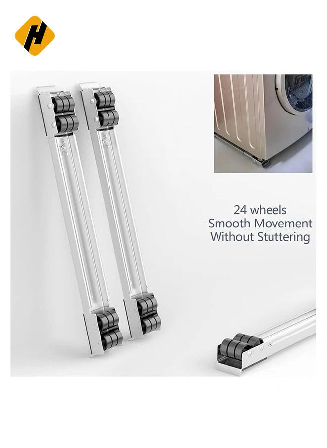 HuHa 2 Pieces Adjustable Washing Machine Pedestals Frame  Drum Washing Machine Refrigerator Mobile Base  Multifunction Washing Machine Base Stand Movably Adjustable  - Image 3