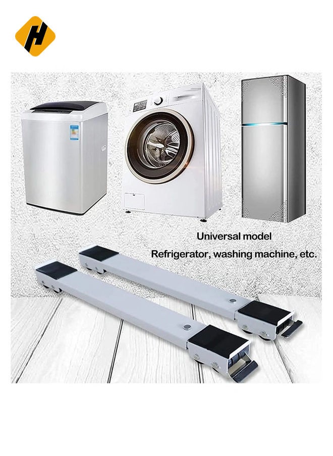 HuHa 2 Pieces Adjustable Washing Machine Pedestals Frame  Drum Washing Machine Refrigerator Mobile Base  Multifunction Washing Machine Base Stand Movably Adjustable  - Image 5
