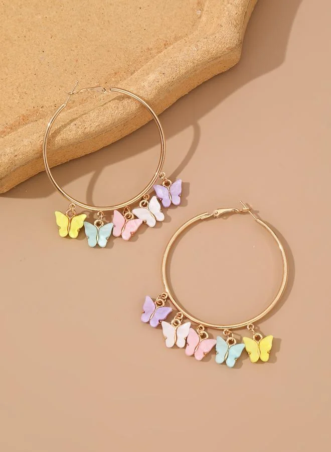 Take Two Butterfly Hoop Earrings