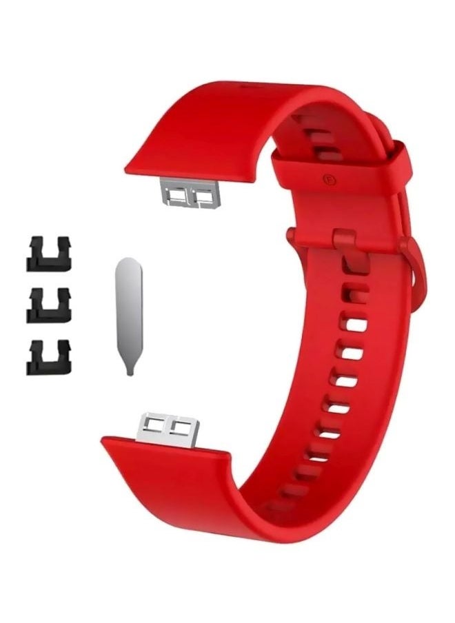 NIBEMINENT - Huawei Watch Fit Silicone Band Replacement Sport Strap Red - Image 1
