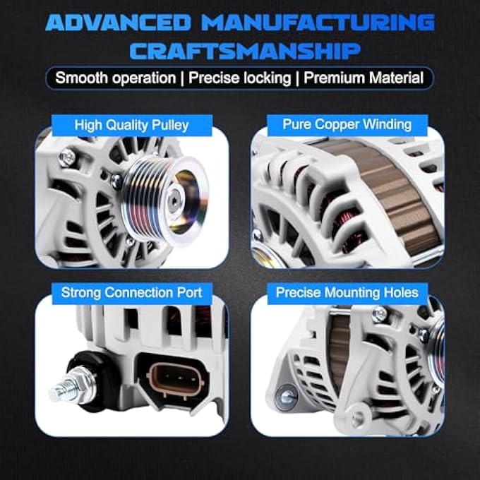 YOMALL Alternator 11557 for 2011-2018 Altima 3.5L for Maxima 2011-2014 2016-2018 3.5L for 2017-2018 Murano 3.5L Vehicle Replacement Alternator 130A 7PK 11557N 23100-JA11B 23100-JA11BRE A3TJ3691 - Image 4