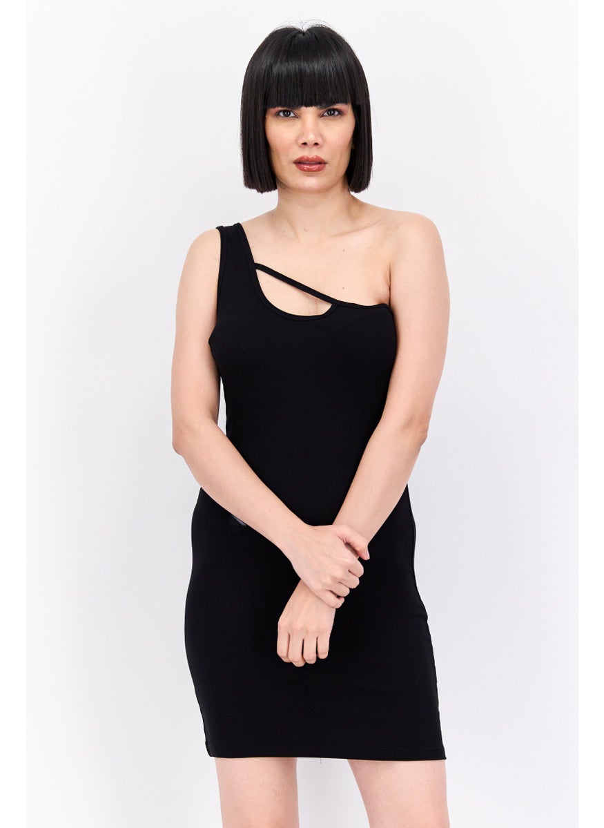 Women Asymmetrical Neck Sleeveless Textured Bodycon Dress, Black - pzsku/ZAF2E085CBB31ED096D25Z/45/_/1737642263/9501b539-ed92-405f-9c6a-38d610f04ea9