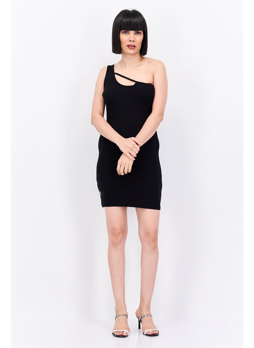 Women Asymmetrical Neck Sleeveless Textured Bodycon Dress, Black - pzsku/ZAF2E085CBB31ED096D25Z/45/_/1737642276/8cf72628-b99a-4f78-908b-0e43b3b980ee