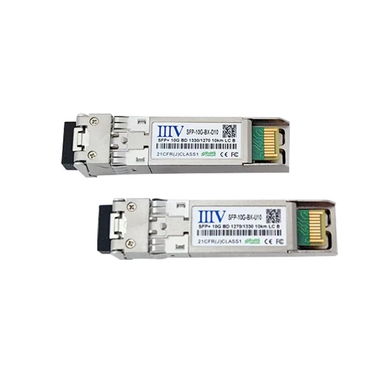 وحدة بصرية أحادية النمط بسعة 10 جيجابت SFP+ BD للألياف الضوئية، مدى 20/40/60/80 كم (40 كم - 1330/1270 نانومتر)