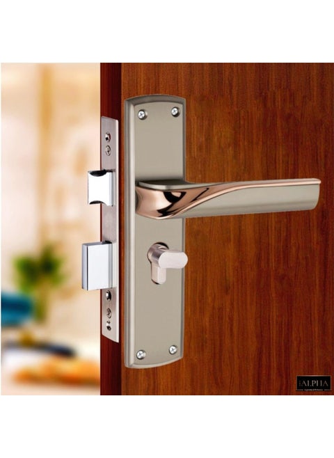 iALPHA Legend with 5 Years Warranty Premium Mortise Door Lock SetHighSecuring LockMain Door Lock Handle Set6Lever Lock Mechanism with Brass and Zinc and Cylinder with 3 Keys