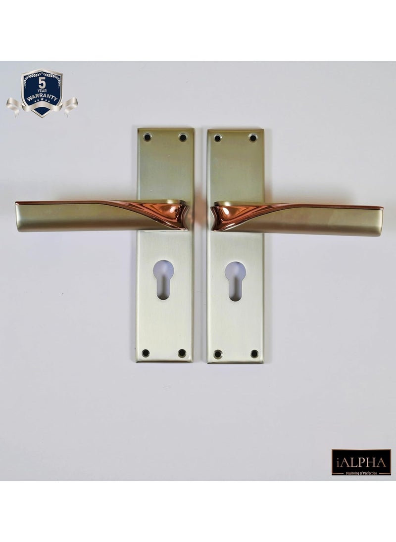 iALPHA - iALPHA Legend with 5 Years Warranty Premium Mortise Door Lock SetHighSecuring LockMain Door Lock Handle Set6Lever Lock Mechanism with Brass and Zinc and Cylinder with 3 Keys - Image 1