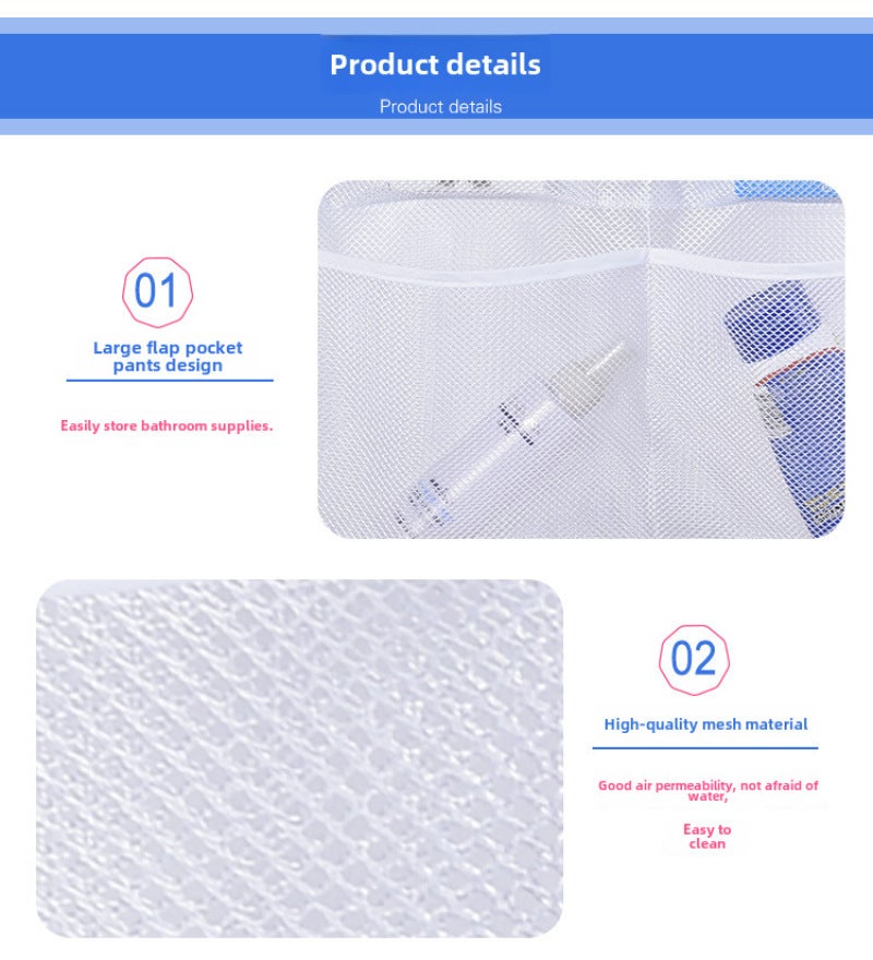 حقيبة تخزين الحمام البيضاء المثبتة على الحائط - متينة ومتعددة الاستخدامات - منظم معلق موفر للمساحة وسهل الاستخدام للحمام المنزلي والمساحات الصغيرة - Image 5
