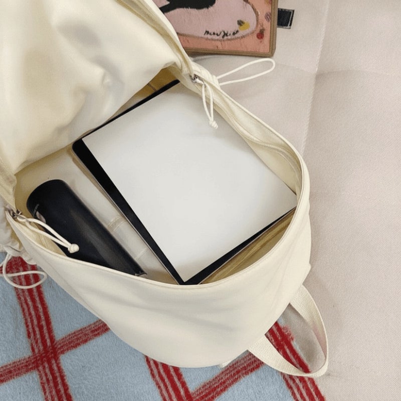 Versatile Angel Wing Backpack Solid Color Y2k Style Nylon Backpack Lightweight Embroidered Pattern Shoulder Bag - Image 3