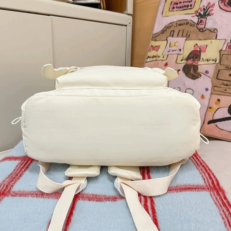 Versatile Angel Wing Backpack Solid Color Y2k Style Nylon Backpack Lightweight Embroidered Pattern Shoulder Bag - Image 4
