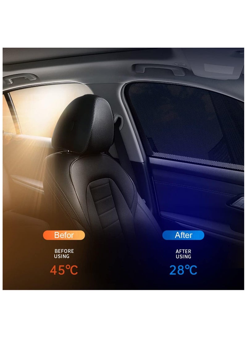 إي سي في في ستارة نافذة سيارة للأطفال قابلة للتعديل، ستائر شبكية قابلة للتنفس، شبكة نافذة، باب خلفي للسيارة، شبكة تخييم خارجية، حماية من الوهج والأشعة فوق البنفسجية | كبيرة - Image 2