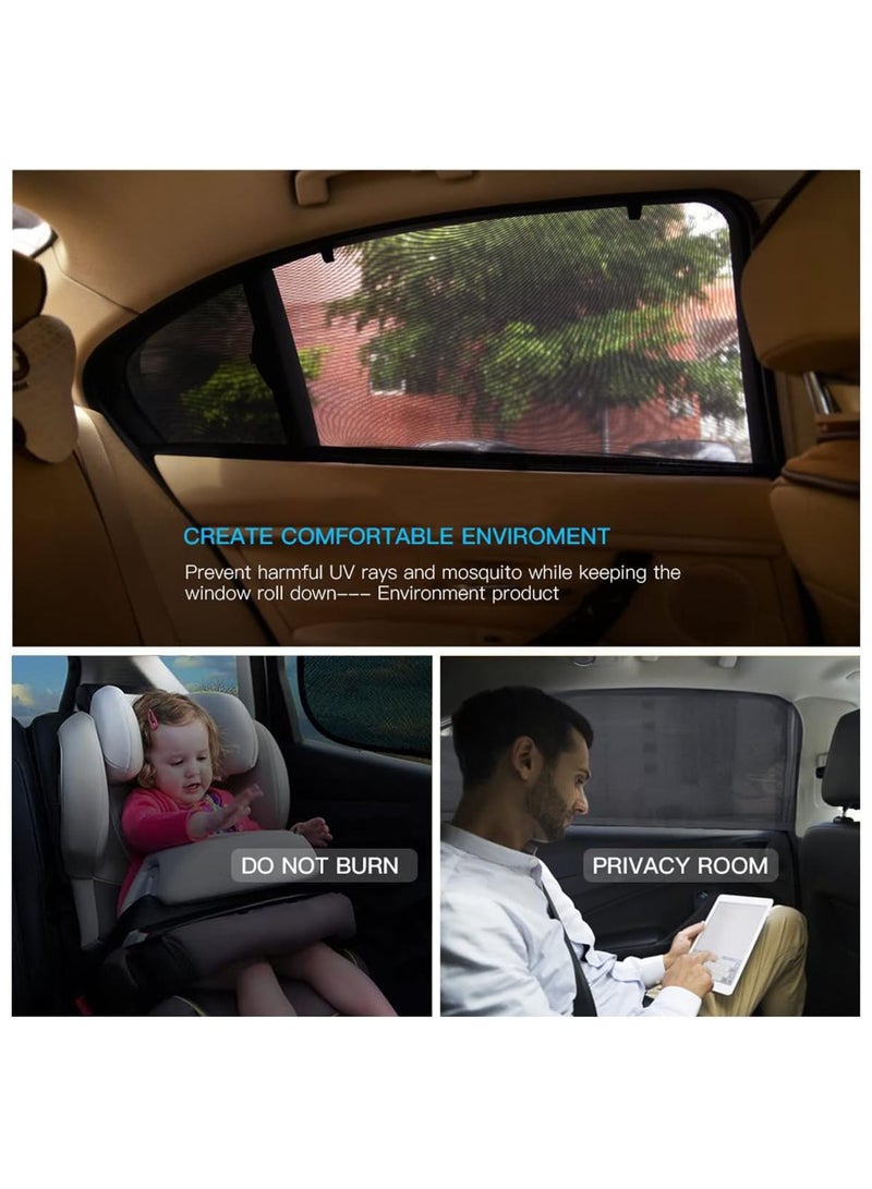 إي سي في في ستارة نافذة سيارة للأطفال قابلة للتعديل، ستائر شبكية قابلة للتنفس، شبكة نافذة، باب خلفي للسيارة، شبكة تخييم خارجية، حماية من الوهج والأشعة فوق البنفسجية | كبيرة - Image 3