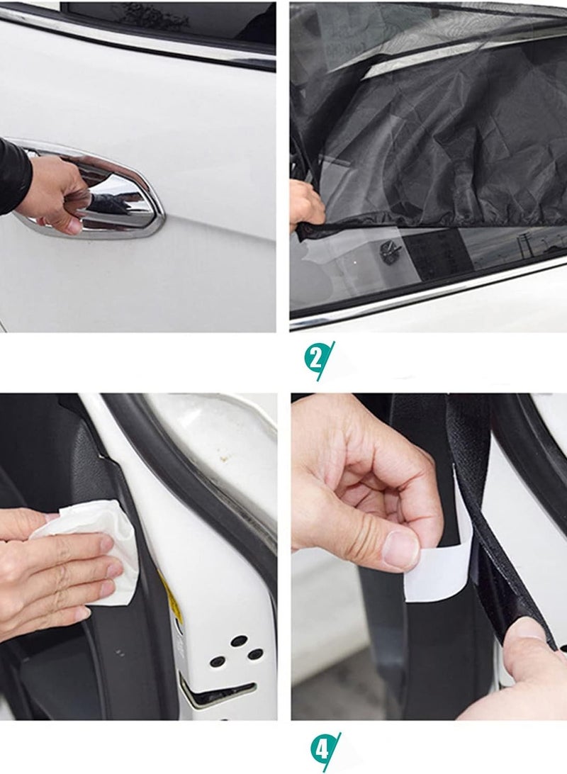 إي سي في في ستارة نافذة سيارة للأطفال قابلة للتعديل، ستائر شبكية قابلة للتنفس، شبكة نافذة، باب خلفي للسيارة، شبكة تخييم خارجية، حماية من الوهج والأشعة فوق البنفسجية | كبيرة - Image 5