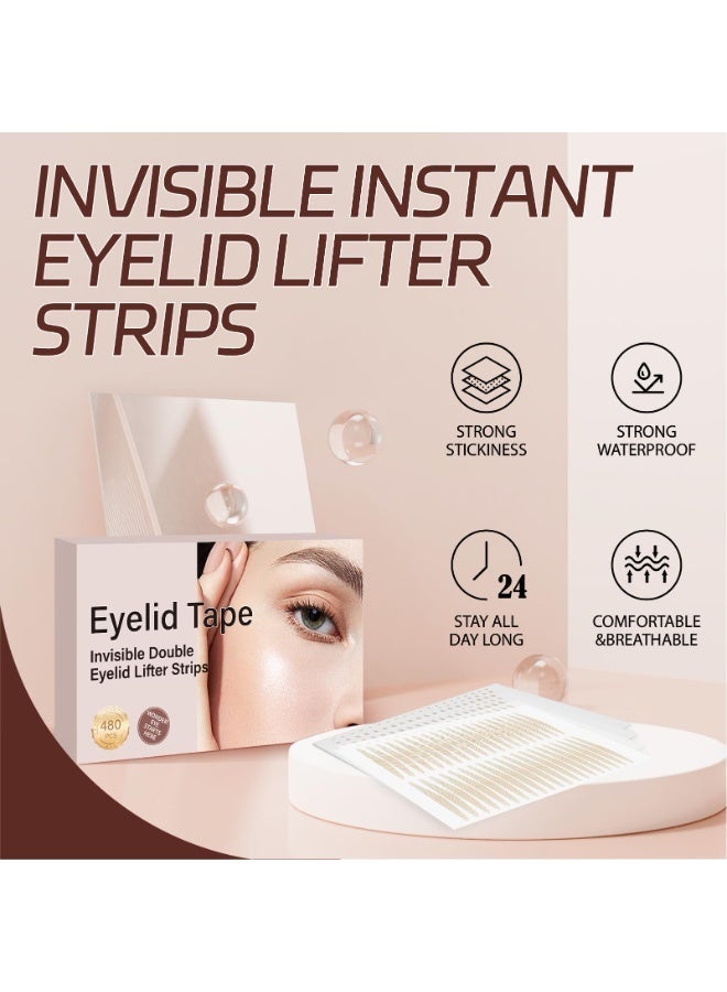 Jaysuing Eyelid Tape, Eyelid Lifter Strips, Eyelid Tape for Hooded Eyes Invisible, Instant Surgery-Free Eye Lift for Uneven or Single Eyelids, Say Goodbye to the Hood, Sagging Eyelids - 480Count - Image 5