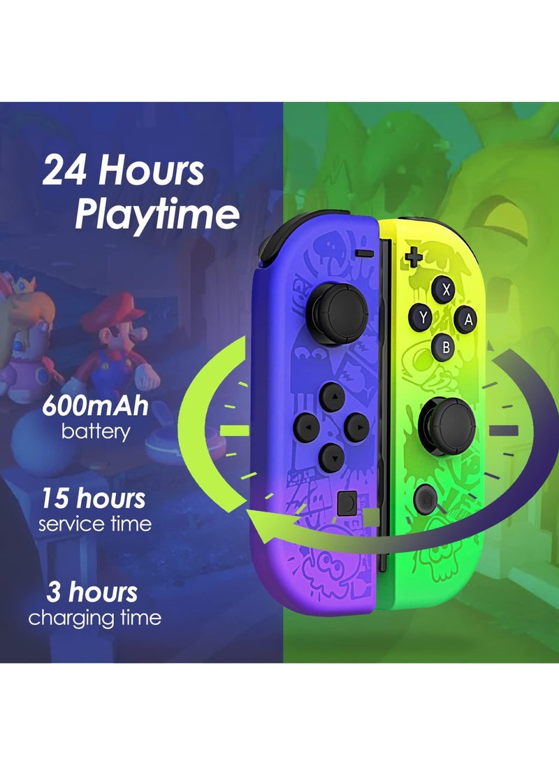 Rock Pow - Wireless Controller for Nintendo Switch, L/R Controllers Replacement Compatible with Nintendo Switch/Lite/OLED, Joystick  with Wake-up/Screenshot/Dual Vibration/Motion Control Function With RGB light - Image 1