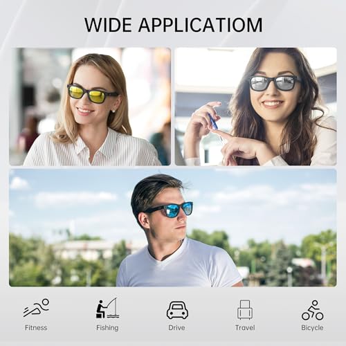 HIBLOKS 4Pcs Polarized Clip for Ray-Ban Meta Wayfarer & Gen 2 (RW4006/RW4012 Standard 50-22), Matte Black Frame Discoloration Clip for Meta Wayfarer Gen 2, (Silver+Blue+Yellow+Purple) - Image 5
