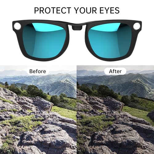 HIBLOKS 4Pcs Polarized Clip for Ray-Ban Meta Wayfarer & Gen 2 (RW4006/RW4012 Standard 50-22), Matte Black Frame Discoloration Clip for Meta Wayfarer Gen 2, (Silver+Blue+Yellow+Purple) - Image 4
