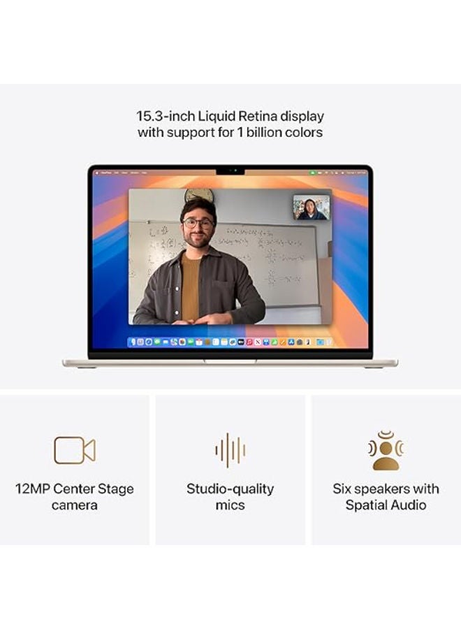 Apple MacBook Air Laptop with 15 Inch| M4 chip 10‑core GPU|16GB RAM| 512GB SSD |Starlight | English Starlight - Image 4
