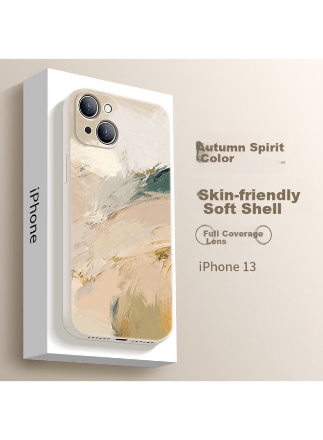 Inkaida Yingkaida Iphone 13 Case, Full Protection Shockproof Cover For Men And Women, Creative Anti-drop Protective Case, Oil Painting - Image 1