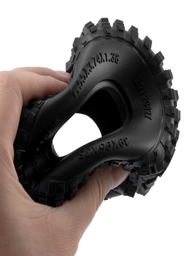 MORFUM 4PCS 1.55 inch Mud Wheel Tyre Terrain Crawler Tires with Foam Insert 95 * 35mm Soft Rubber Tyres Compatible with 1/18 Axial UTB18 Capra RC Crawler Car Axial AX90069 UTB18 MST JIMNY - Image 2