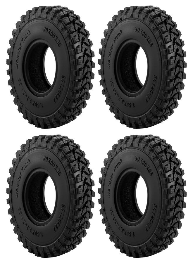 MORFUM 4PCS 1.55 inch Mud Wheel Tyre Terrain Crawler Tires with Foam Insert 95 * 35mm Soft Rubber Tyres Compatible with 1/18 Axial UTB18 Capra RC Crawler Car Axial AX90069 UTB18 MST JIMNY - Image 1