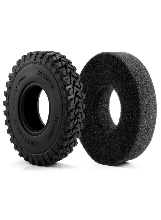 MORFUM 4PCS 1.55 inch Mud Wheel Tyre Terrain Crawler Tires with Foam Insert 95 * 35mm Soft Rubber Tyres Compatible with 1/18 Axial UTB18 Capra RC Crawler Car Axial AX90069 UTB18 MST JIMNY - Image 3