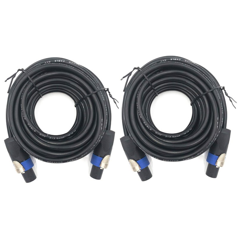 ROCMUZZK 2 Pack 50ft Pro Speakon to Speakon Cable, Pair 12AWG Patch Cords, Professional Speakon Audio Cable Cord with NL4FC Connectors - Image 1