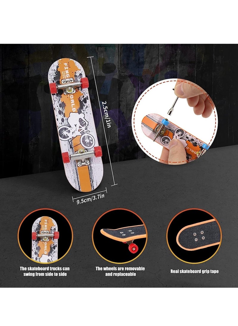 Finger Skateboard Ramp Set with Half Pipe - Complete Fingerboard Skatepark Kit for Kids & Adults, Interactive Freestyle Skate Game & Training Props