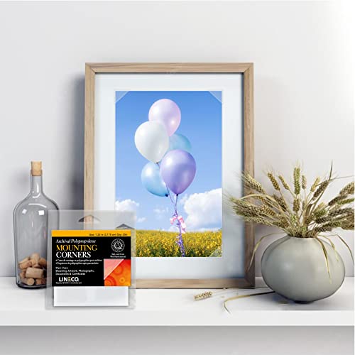 Lineco Acid-Free Archival Polypropylene Mounting Corners, Self Adhesive and Pressure Sensitive, 1.25", for Artwork Pictures and Documents (Qty:256) - Image 5