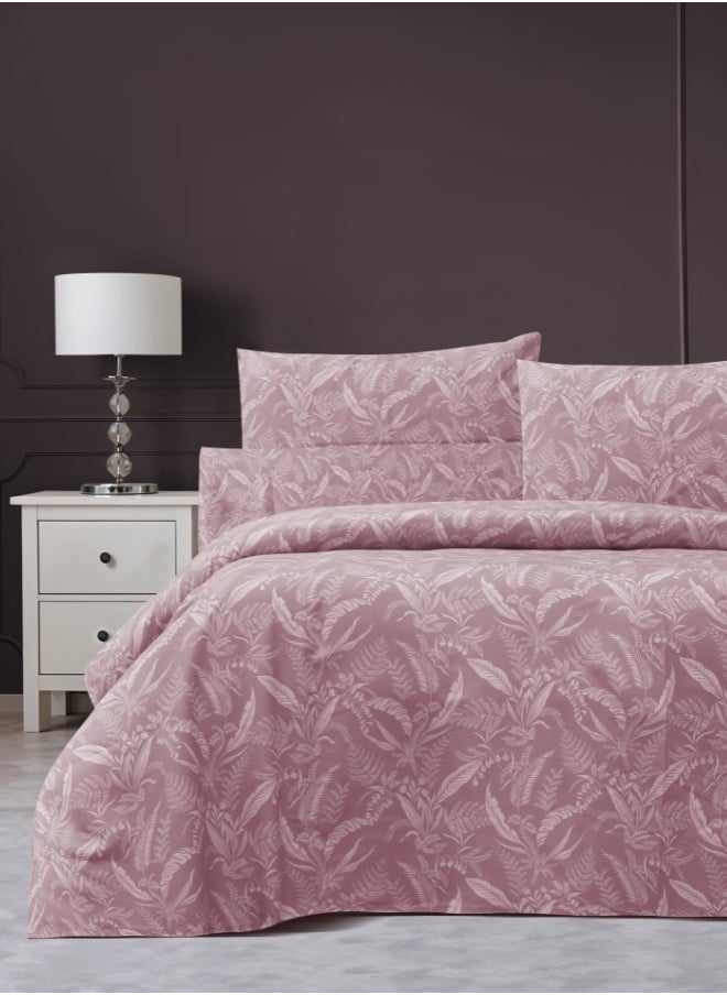 MORANO Morano Sofia Bedsheet Set Made from Microfiber Material with a Cotton-Like Touch for a Soft and Breathable Feel, Ideal for Double Beds, Measuring 240 x 260 CM, Includes Pillowcases, Summerfield, Rose  - Image 2