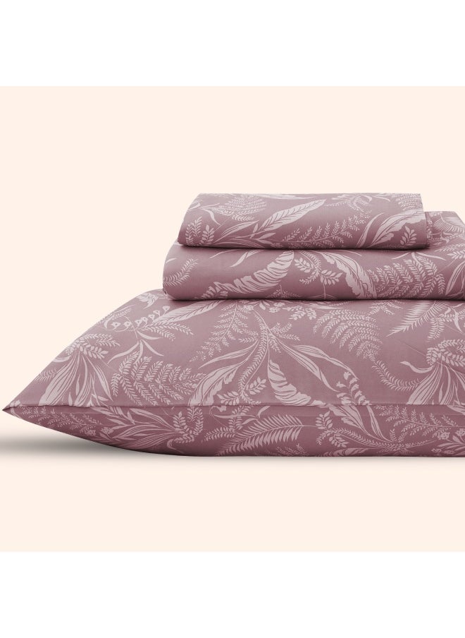 MORANO Morano Sofia Bedsheet Set Made from Microfiber Material with a Cotton-Like Touch for a Soft and Breathable Feel, Ideal for Double Beds, Measuring 240 x 260 CM, Includes Pillowcases, Summerfield, Rose  - Image 3