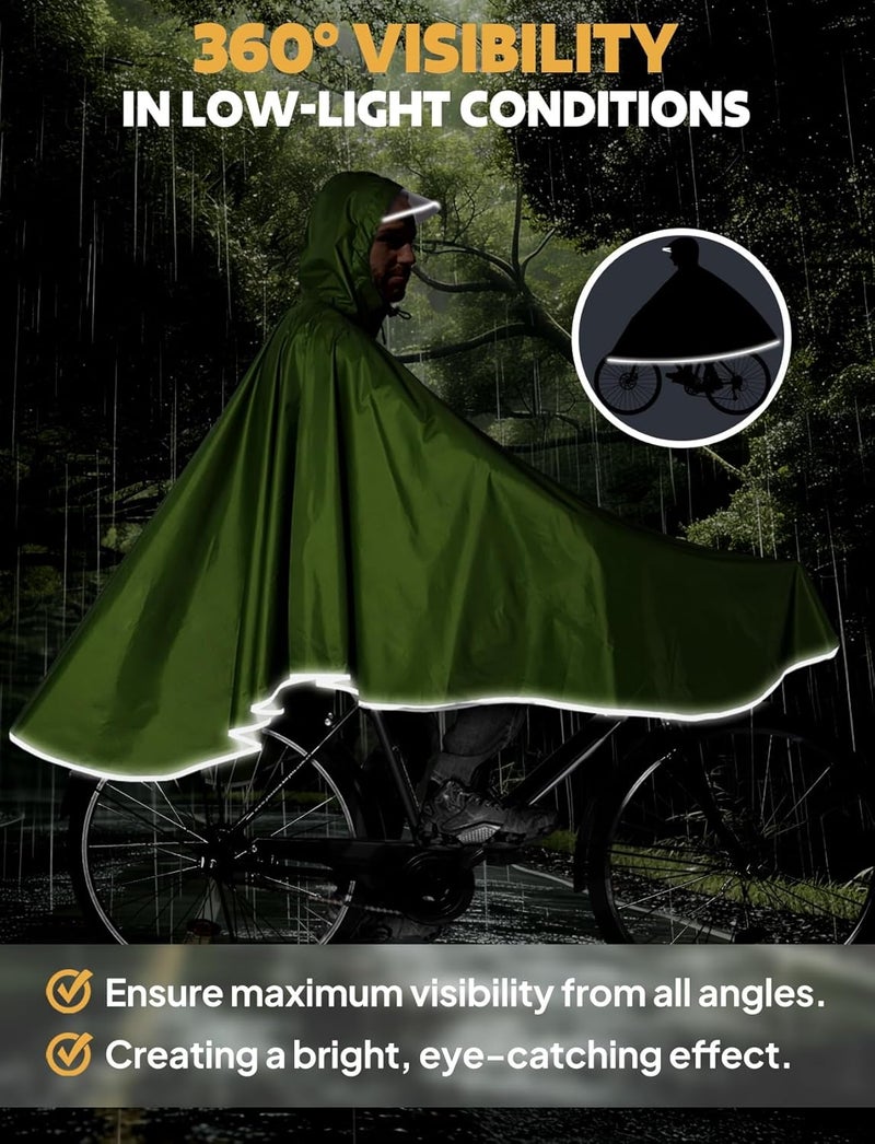 Anyoo Waterproof Rain Poncho Bike Bicycle Rain Capes Lightweight Compact Reusable for Adults - Image 5