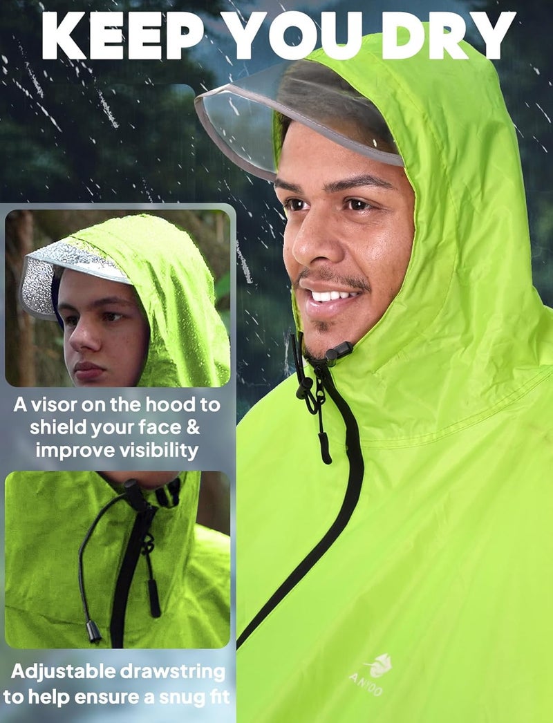 Anyoo Waterproof Rain Poncho Bike Bicycle Rain Capes Lightweight Compact Reusable for Adults - Image 4