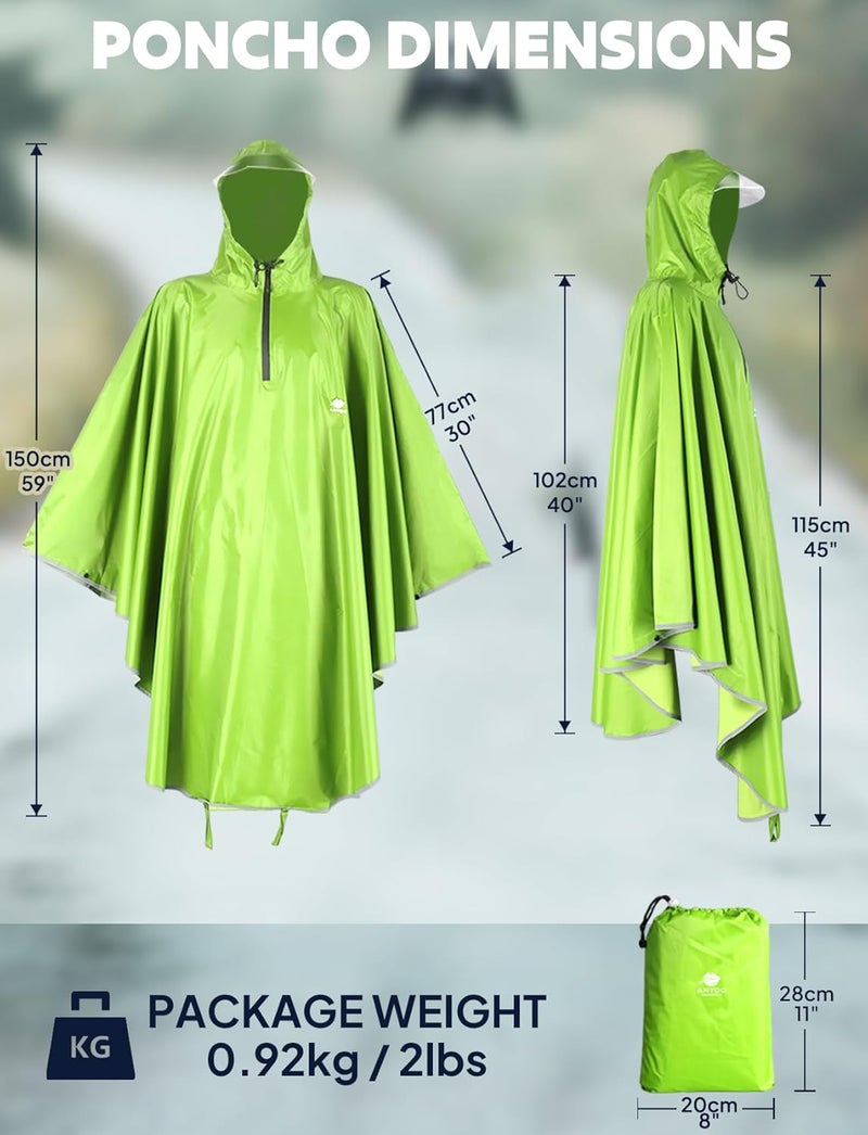 Anyoo Waterproof Rain Poncho Bike Bicycle Rain Capes Lightweight Compact Reusable for Adults - Image 2