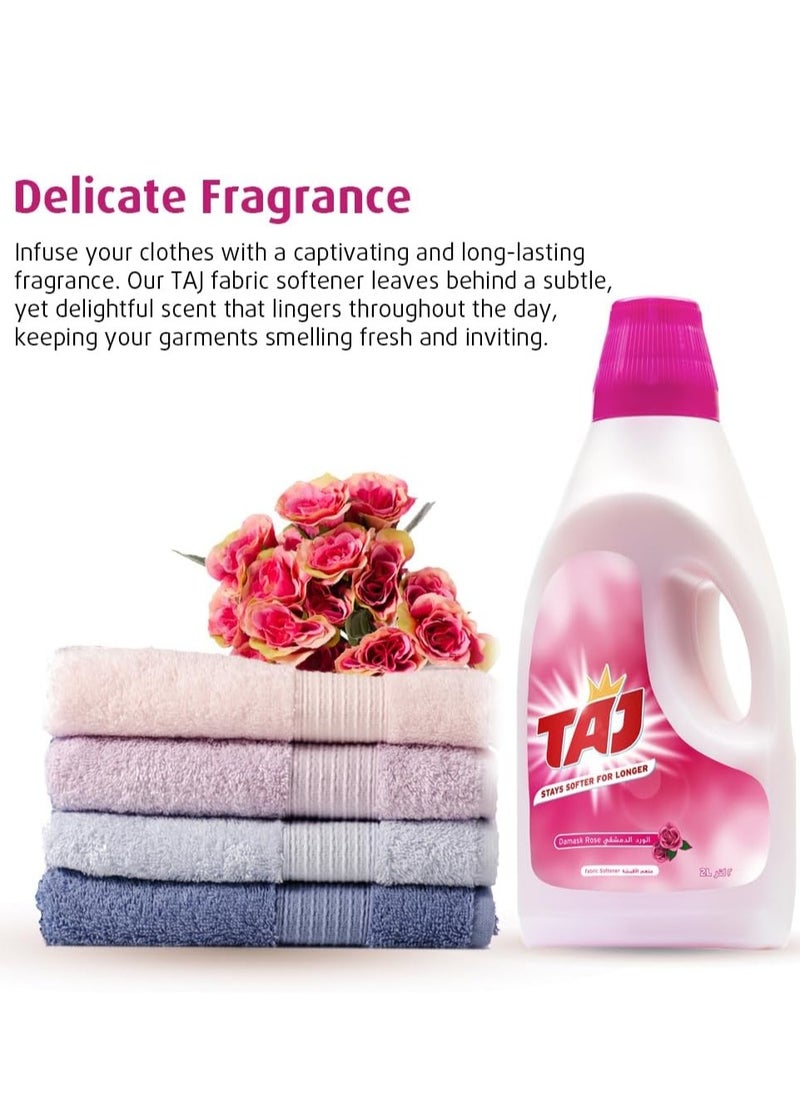 TAJ Taj Liquid Fabric Softener - Gentle Laundry Care, Long-Lasting Freshness, Eco-Friendly Softening Formula - Fabric Conditioner for Delicate Clothes, Wrinkle Reduction, Brilliant Colors - 2L  - Image 2