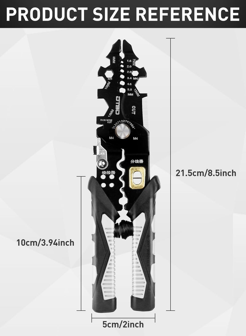 KASTWAVE أداة تجريد الأسلاك، أداة تجريد الأسلاك متعددة الوظائف 25 في 1، كماشة كهربائية متعددة الوظائف مقاس 8 بوصات لتجريد الأسلاك وقطعها وتجعيدها مع التقسيم واللف، هدية للأب - Image 2
