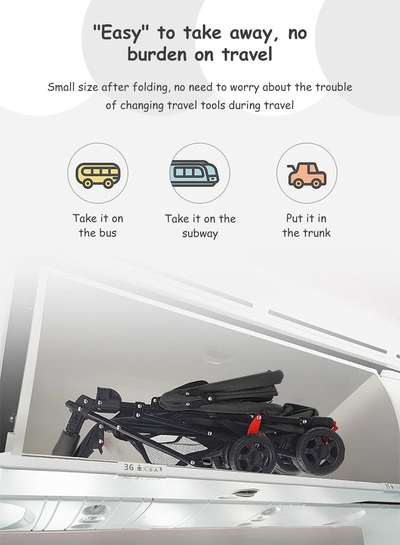 MaBaby Lightweight Baby Stroller for 6 -12 Months with Safety Harness and Storage Basket, One Hand Folding Travel Stroller - Image 5