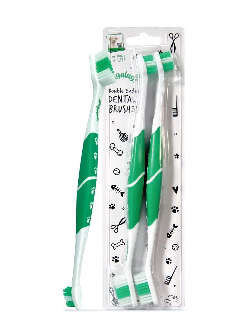 BUGALUGS Dog Toothbrush and Cat Toothbrush Dual Ended Dog Plaque Remover Our Dental Dog Teeth Cleaning Products Makes Dog Teeth Cleaning Easier use with Dog Toothpaste and Cat Toothpaste - Image 1