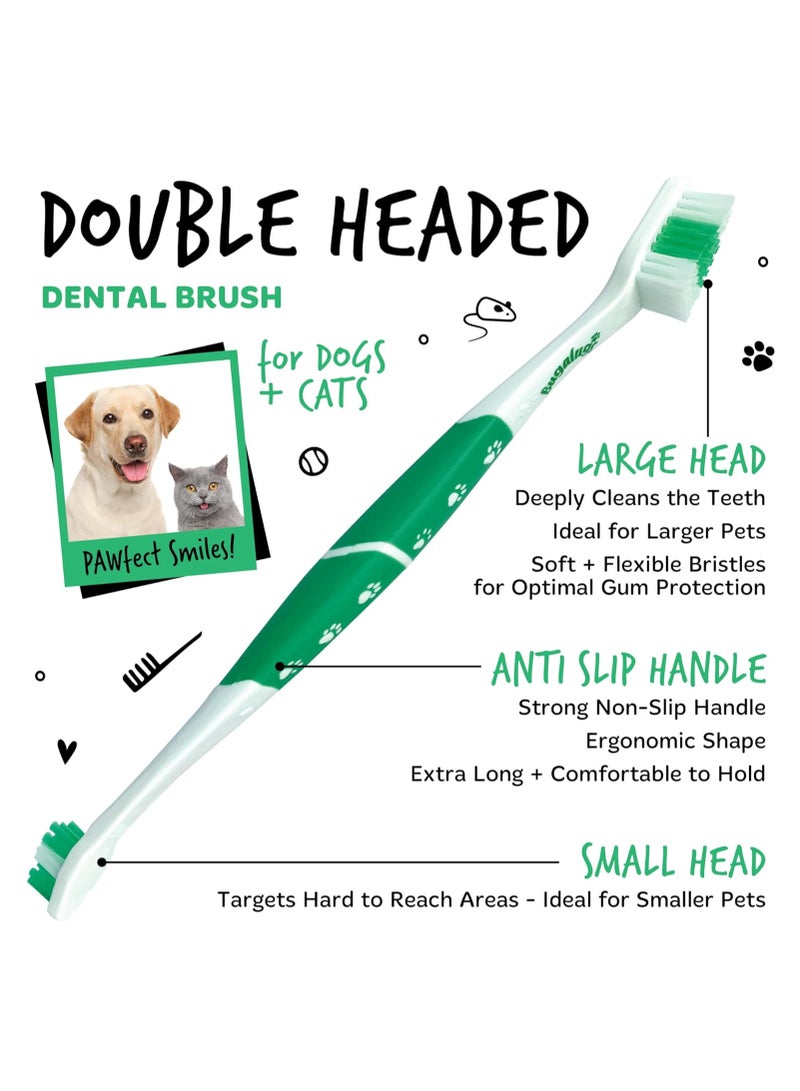 BUGALUGS Dog Toothbrush and Cat Toothbrush Dual Ended Dog Plaque Remover Our Dental Dog Teeth Cleaning Products Makes Dog Teeth Cleaning Easier use with Dog Toothpaste and Cat Toothpaste - Image 3