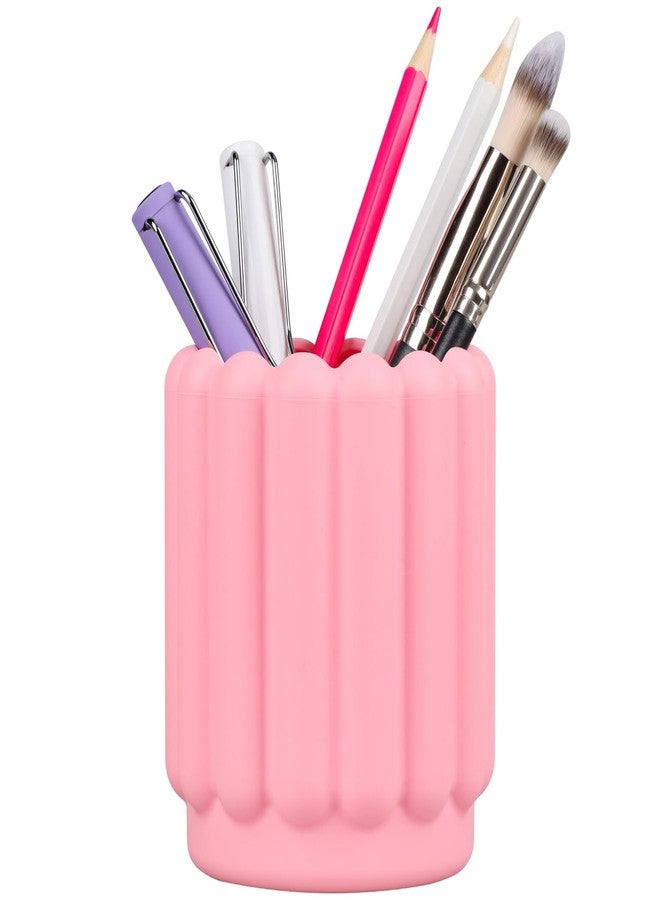 Sallurna Silicone Pen Holder, Pencil Holder Cute Pens Cup for Desk for Kids Office Decor Desk Accessories Pen Pot Desk Organizer (Pink) - Image 1