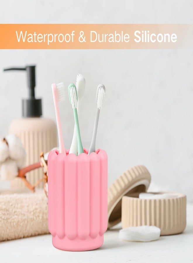 Sallurna Silicone Pen Holder, Pencil Holder Cute Pens Cup for Desk for Kids Office Decor Desk Accessories Pen Pot Desk Organizer (Pink) - Image 4