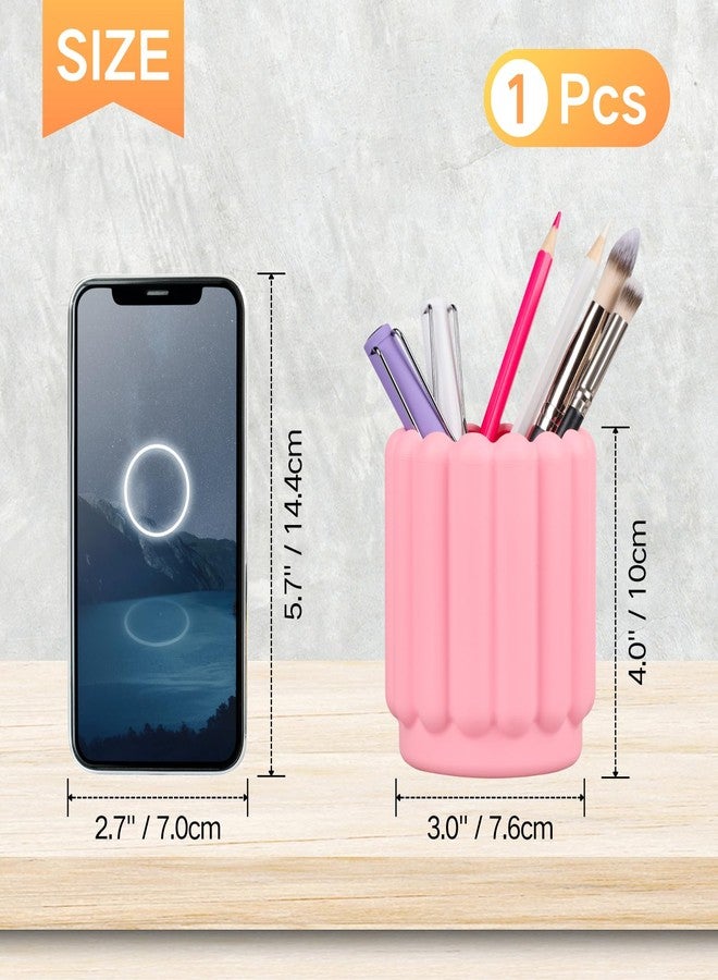 Sallurna Silicone Pen Holder, Pencil Holder Cute Pens Cup for Desk for Kids Office Decor Desk Accessories Pen Pot Desk Organizer (Pink) - Image 2