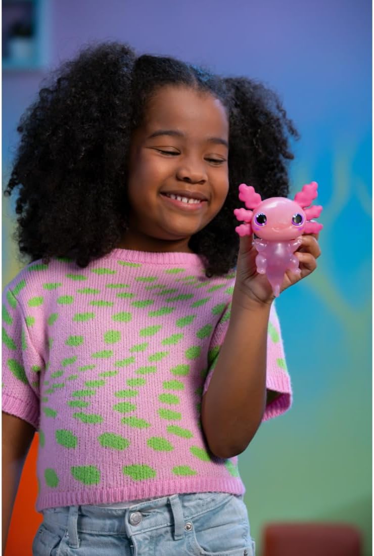Animagic Let's Glo Axolotl - Pink, Electronic & Luminous Pet Children from 4 Years, Sensory Game & Tactile Experience, Stretchy Body, Cuddly Toy That Floats & Glows in the Water - Image 4