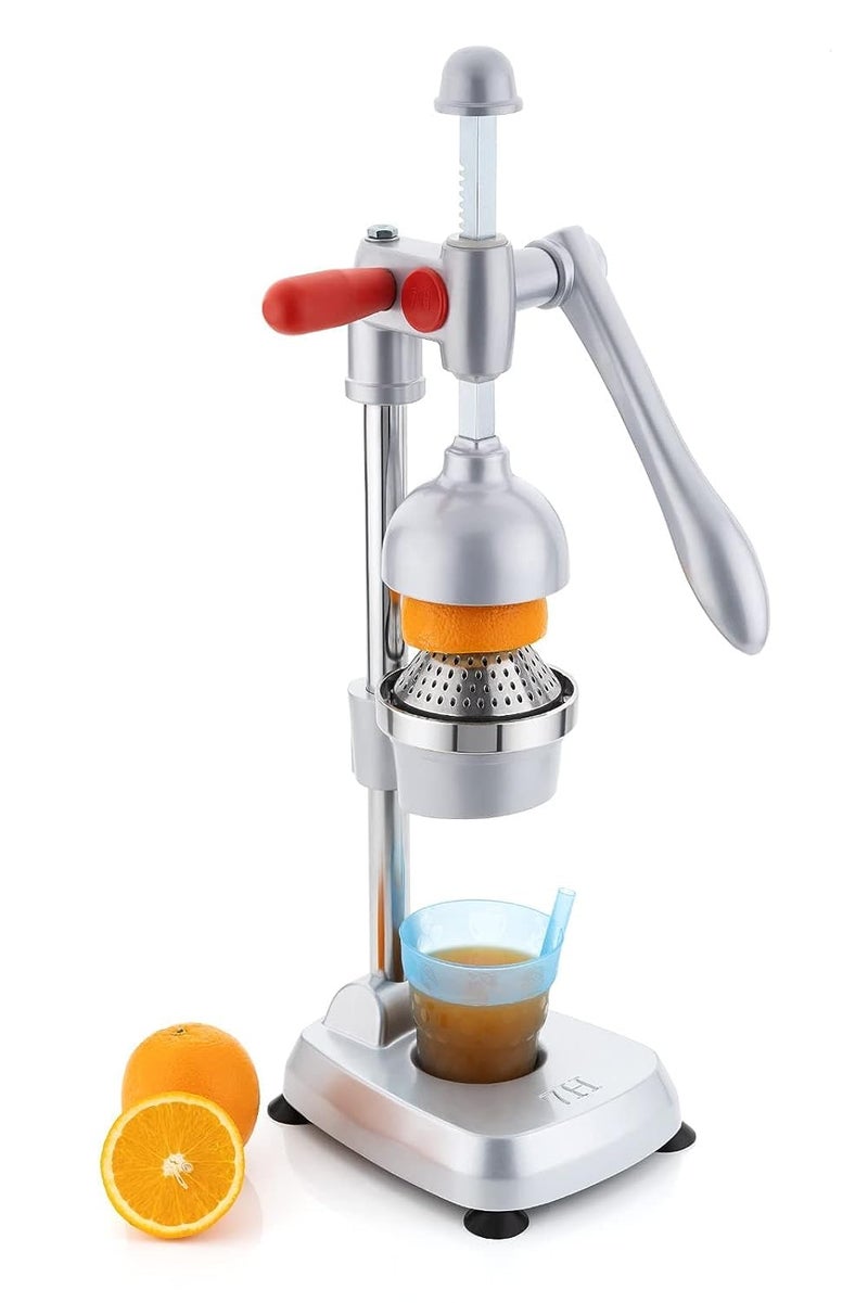 APPSTER 7H Hand Press Juicer Machine Heavy Duty Citrus Manual Juicer Orange Squeezer for Fruits Vegetables Silver - Image 1