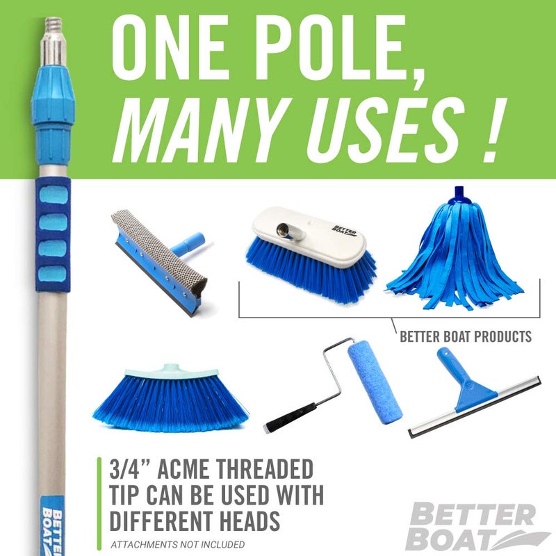 Better Boat Extension Pole, Telescoping Rod, 3.5-6 ft Extendable Deck Brush Handle, Boat Hook, Painterâ€™s Stick, 3/4" Universal End, Twist Lock, for Paint Rollers, Mops, and Long Reach Tasks - Image 3