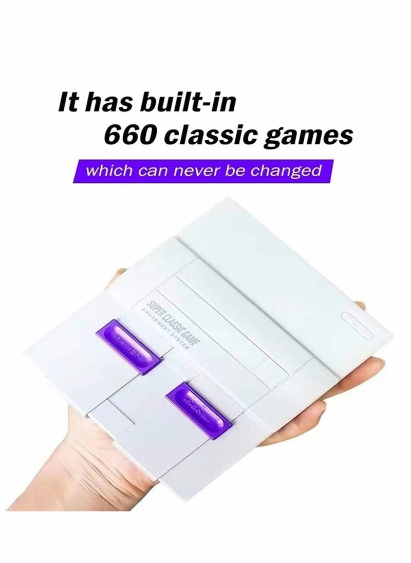 SYOSI - Retro Game Console,Classic Mini Retro Game System Built-in 660 Retro Games, AV Output Plug & Play Video Games Console,Retro Toys Gift for Kids. UK Plug - Image 1