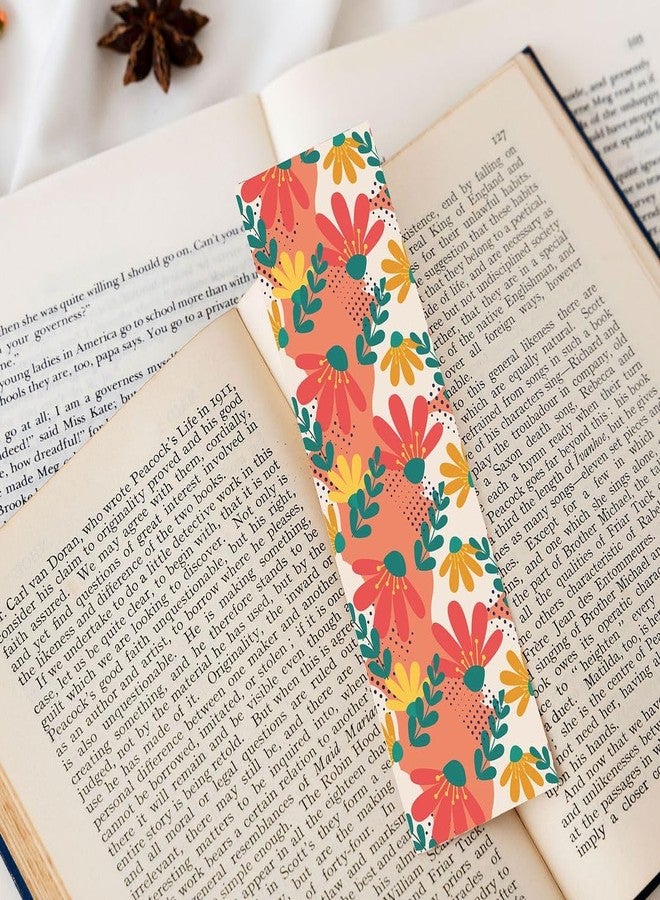 CVANU Set of 20 Floral Design Printed on Double Sided Bookmark with Lamination for Book Readers (15.1cmX4.47cm)_C25 - Image 1